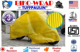TUFFPAULIN BIKO-WRAP  Tarpaulin Universal Bike Cover  100 Waterproof Two Wheeler Bike Body Cover(Yellow)