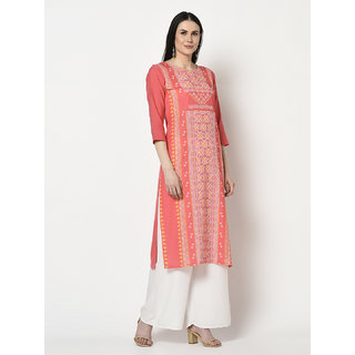 Buy Avah Women's Red Color Crepe Straight Kurta Online @ ₹439 from ...