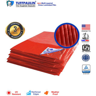 TUFFPAULIN(15FTX12FT,RED) Tarpaulin Waterproof UV Treated 100 Virgin Extra Strong Quality 120 GSM