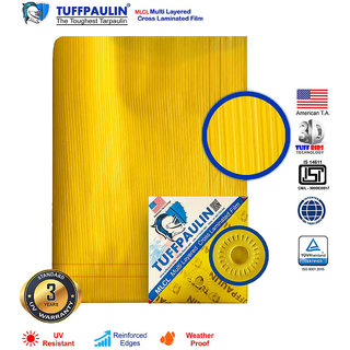 TUFFPAULIN Transparent TARPAULINS (Yellow, 12FT X 15FT)
