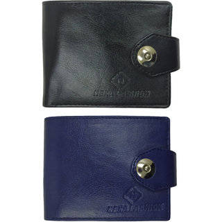                       NEXA FASHION BLACK AND BLUE ARTIFICIAL LEATHER WALLET-2042-2043                                              