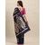 Meia Navy Blue & Gold-Toned Silk Blend Woven Design Kanjeevaram Saree