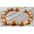 Raviour Lifestyle Original 5 Mukhi 5 Face Golden Cap Rudraksha Bracelet for Men and Women