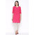 Veradiva Womens Cotton Embroidered Straight Kurta (Pink)