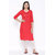 Veradiva Womens Rayon Embroidered Straight Kurta (Red)