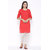 Posaka Womens Cotton Embroidered Straight Kurta (Red)