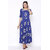 Veradiva Womens Rayon Floral Print Flared Long Gown (Blue)