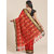 Sharda Creation Women's Red Embellished With Blouse Saree