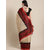 Sharda Creation Women's Red Printed Taffeta Paper Silk Saree Without Blouse