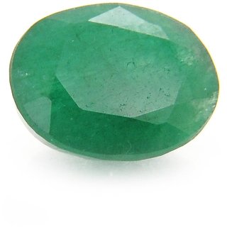 Natural Emerald Panna 7 - 7.5 Ratti Cut Faceted Oval Shape Zambian Loose Gemstone for Men and Women