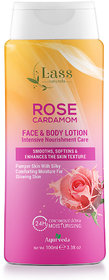 Lass Naturals Rose Cardamom Face Body Lotion Smoothes , Softens  Enhance Skin Texture -100ml