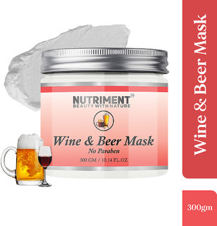 Nutriment Wine and Beer Mask for Hydrating Skin, Removing Oil  Improves Pores, Paraben Free 300gram, for alL skin Types