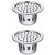 Drizzle Anti Cockroach Trap 5 Inch Round Stainless Steel With Chrome Finish - (Pack of 2 Pieces)