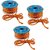 Adhvik Set Of 3 (18 Mtr) Orange Resham Zari Twisted Fancy Thread Bal Dori Lace for Tailoring Sewing Bead Art