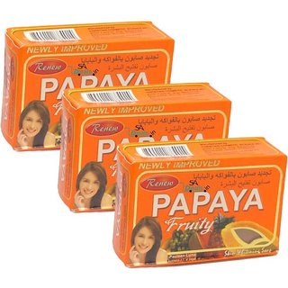                       SA Deals Renew Papaya Fruity Skin Whitening Soap (Pack Of 3, 135g Each)                                              