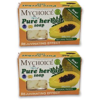                       My Choice Pure Herbal Papaya Soap For Skin Tightening And Skin Lightening Pack Of 2                                              