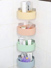 NIMJE Plastic Multipurpose Kitchen Bathroom Shelf Wall Holder Storage Rack