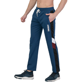                       Leebonee Men's Dri Fit Side Strip Track Pant with Side Zip Pockets and Back Pocket                                              