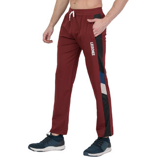                       Leebonee Men's Dri Fit Side Strip Track Pant with Side Zip Pockets and Back Pocket                                              