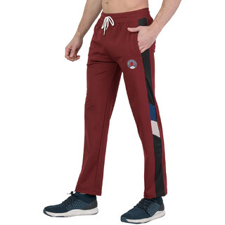                       Leebonee Men's Sports Side Strip Dri Fit Track Pant with Side Zip Pockets and Back Pocket                                              