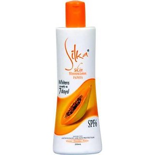 SILKA Papaya Skin Whitening Lotion With VitaAbsorb Technology (Dermatologist Tested (200ml)