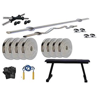 PROTONER 28 kgs with 4 Rods with FLAT Bench Home gym package PROTONER 28 kgs with 4 Rods with FLAT Bench Home gym package