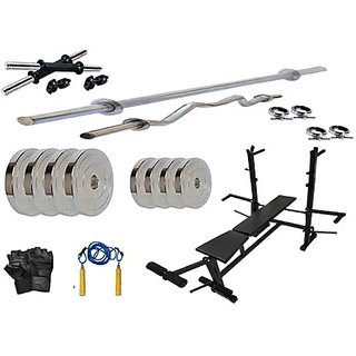                       PROTONER  30 kgs with 4 Rods with Protoner 8 in 1 Bench Home gym package                                              