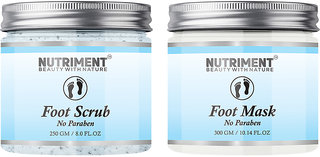 Nutriment Foot Mask 300gram and Foot Scrub 250gram Each, Suitable for All Skin, Combo Pack of 2