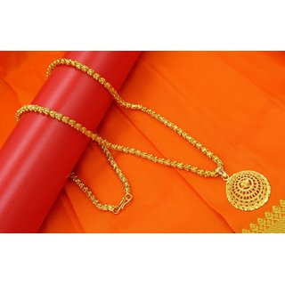                       Golden Gajara Chain Necklace with pendant                                              