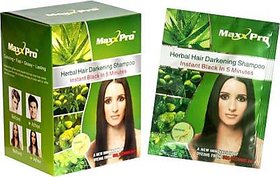 Black Hair Darkening Shampoo Treatment in 5 min. ( Maxxpro Natural Black )