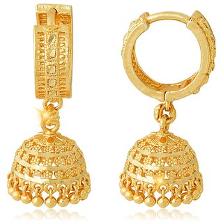                       Tradtional 1gm jumkhi gold n micron plated                                              