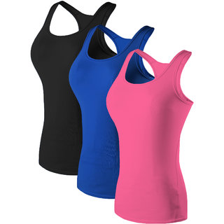                       THE BLAZZE 1008 Women's Rib Basic Yoga Running Tank Top Women's Cotton Spaghetti Top                                              