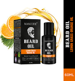 Mancode Lemon Grass  Orange Beard Oil 60ml, for Shiny and Healthy Beard, Suitable for All Beard Types