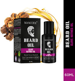 Mancode Clove and Nutmeg Beard Oil 60ml, for Reducing Dandruff  Strenghtening Hair, Also Suitable for Beard Type
