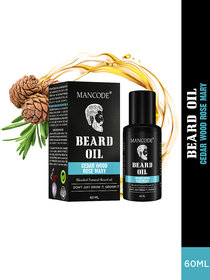 Mancode Cedar Wood  Rose Marry Beard Oil 60ml, for Promoting Hair Growth, Suitable for All Beard Types