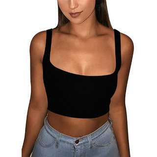                       THE BLAZZE 1044 Women's Summer Basic Sexy Strappy Sleeveless Crop Top's                                              