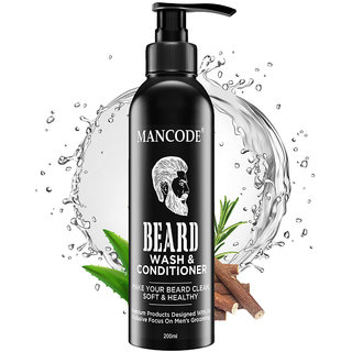 Mancode Beard Wash and Conditioner 200ml, 2 in 1 Wash and Conditioner for Reducing Dandruff and Smoothening Beard