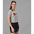 Raabta Grey Smiley Print Single Shoulder Half Sleeve Top
