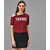 Raabta Fashion Maroon Friends Print Single Shoulder Half Sleeve Top