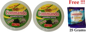 Commando Round Dishwash 250gms + Get Free Commando Detergent Powder 25gms