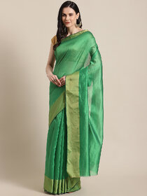 Meia Green Colour Chanderi silk sare