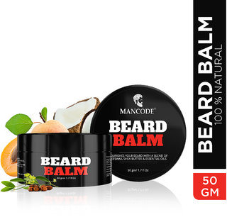 Mancode Beard Balm 50gram, for Long lasting Moisturization, Shine for a Nourished, Itch Free beard, for All Beard Type
