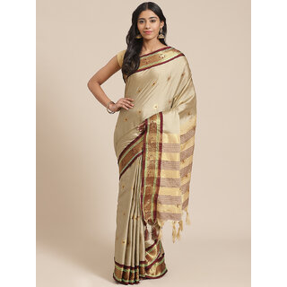                       Meia Chicku And Brown Cotton Saree                                              