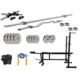                       PROTONER  36 kgs with 4 Rods with 6 IN 1 WEIGHT Bench Home gym package                                              