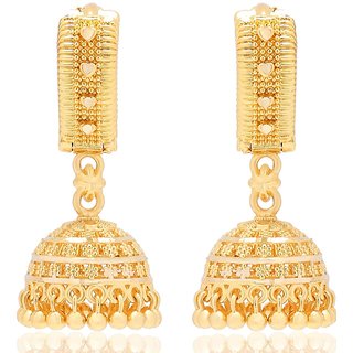                      luv fashion Tradtional 1gm jumkhi gold n micron plated                                              