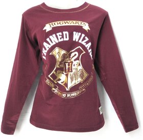CHIC DESIGNS Trained Wizard Maroon full sleeves Tshirt
