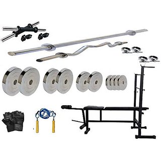 PROTONER 46 kgs with 4 Rods with 6 IN 1 WEIGHT Bench Home gym package PROTONER 46 kgs with 4 Rods with 6 IN 1 WEIGHT Bench Home gym package