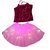 Kkalakriti Western Dance Skirt(LED) Top Pink Color Shiny Fancy Dress Costume For Kids Age 3-8Yrs  Birthday Dress