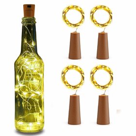S4 Pack of 4 Wine Bottle Cork Copper Wire String Lights - Indoor Outdoor Light Decoration for Home Birthday Party
