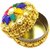 Raviour Lifestyle Golden Sindoor Box KumKum Box Dibbi with Multicolor Stone for Pooja and Women
